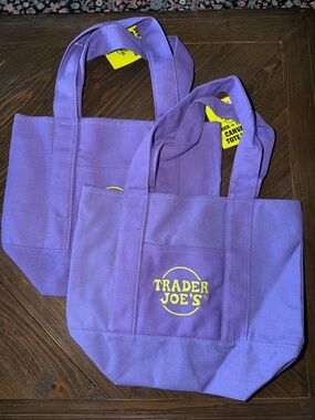Trader Joe's Purple Mini Tote Bag -Set of 2